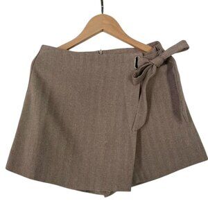 Taupe Wrap Skort with Side Tie